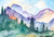 Fundo fotográfico Montanha Watercolor - 02 - comprar online