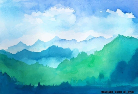 Fundo fotográfico Montanha water - 03