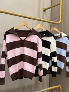 BLUSA POLO MANGA MODAL LISTRAS - loja online