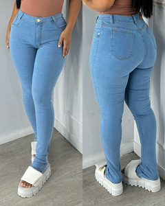 #110 CALÇA SAL E PIMENTA BASICA BOTÃO DOURADO - comprar online