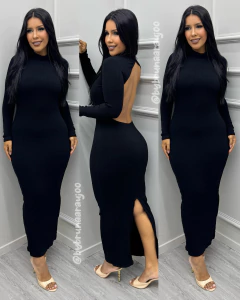 #116 VESTIDO ABERTO NAS COSTAS CANELADO PREMIUM - comprar online