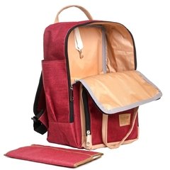 MOCHILA MATERNAL BORDÓ MELANGE + Cambiador - tienda online