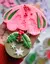 Molde de silicona hojas y frutos de muerdago navideño