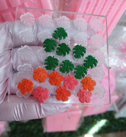 Acrilico para sprinkles flor tropical hoja mostera