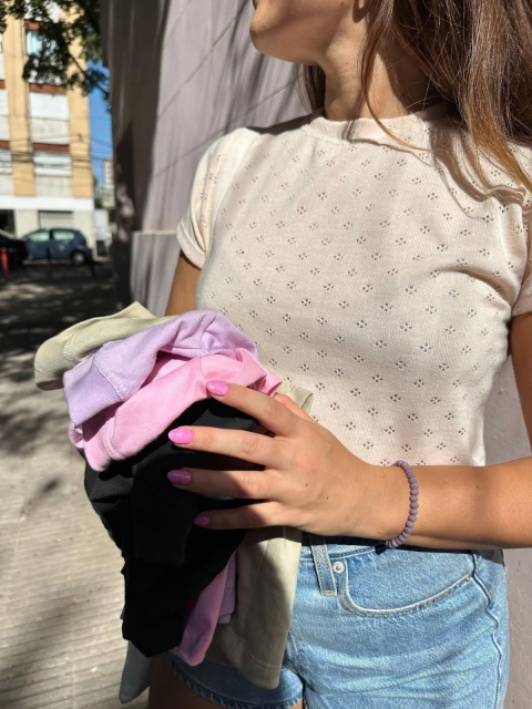 Remera caramelo tejida