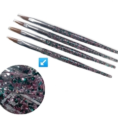 Kit Pincel Glitter Acrílico com 4 unidades