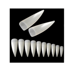 Tips 500 unidades Refil Stiletto com Degrau Natural