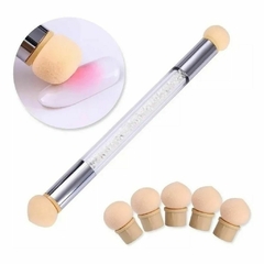 Kit Pincel de Esponja 6 Cabeças - Nail Art esfumar - comprar online