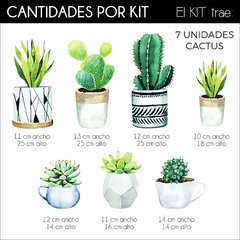 Cactus Suculentas Acuarela ~ 7 Uni 25 CM ALTO en internet