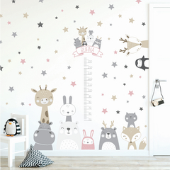 Animalitos Nórdicos con Estrellas ~ GRANDE + Medidor de Altura + NOMBRE personalizado en internet