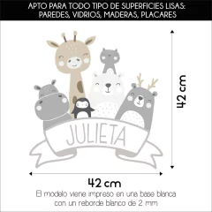Nombre Puerta Con Animalitos Nórdicos ~ MOD Cinta - comprar online