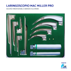 Laringoscopio macintosh curvo miller recto fibra optica luz blanca mango standard y pediatrico - comprar en línea