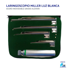 Laringoscopio recto miller fibra optica luz blanco - tienda en línea