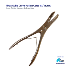 Pinza Gubia de Corte Ruskin Ortopedia 19cm Largo Curva O Recta