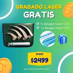 Laringoscopio macintosh curvo fibra optica luz blanca mango standar - tienda en línea