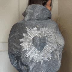 Aplique Shay - Coração strass prata - termocolante - comprar online