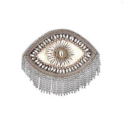 Aplique Olho Grego Elaine - franjas de strass e búzios - 21x25cm - termocolante na internet