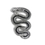 Broche Cobra Prata e ônix - Boutique de Aviamentos - apliques e acessórios em pedrarias