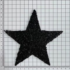 Par de estrelas PRETA - tamanho G - termocolante - Apliques em pedrarias exclusivos - Boutique de Aviamentos