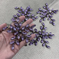 Kit Myah Lavanda - 4 peças - termocolantes - Apliques em pedrarias exclusivos - Boutique de Aviamentos