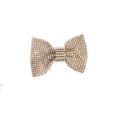 Par de Laços base DOURADA strass prata - comprar online