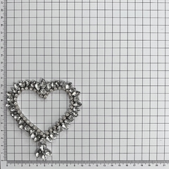 Coração Duda - strass e pedrarias translúcidos - termocolante - Apliques em pedrarias exclusivos - Boutique de Aviamentos