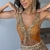 Decote Mila - OURO - Franjas de strass - Boutique de Aviamentos - apliques e acessórios em pedrarias