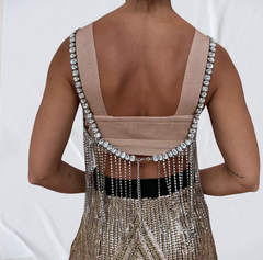 Body Chain Izadora - franjas strass na internet