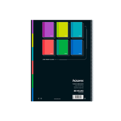 CUADERNO HUSARES TRENDY COLORS A4 - HOJAS CUADRICULADAS