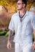 Camisa lino bombas off-white