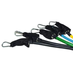 SET DE 5 BANDAS ELÁSTICAS CON MANIJAS TOBILLERAS TOPE + BOLSO STARKE en internet