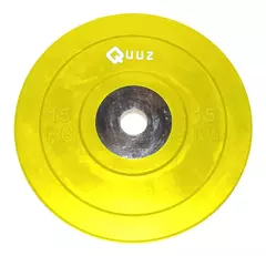 DISCO OLIMPICO BUMPER CENTRO ACERO 15 Kg QUUZ