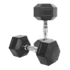 PAR MANCUERNA CROMADA HEXAGONAL RECUBIERTA EN GOMA 15 Kg