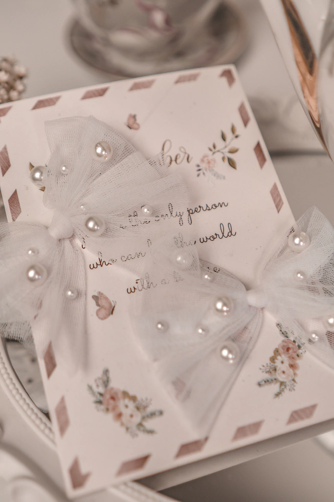 Laço Tule Pearl - branco