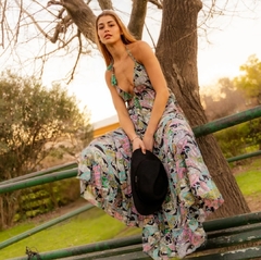 Vestido Largo Sofia (seda Gold) - Marina Sol Tienda de Ropa