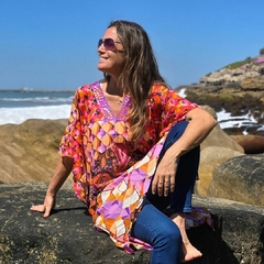 Poncho Carola Corto (algodón bordado) - comprar online