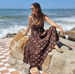 Vestido Largo Sol (seda Gold) - Marina Sol Tienda de Ropa