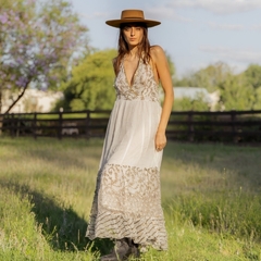 Vestido Largo Isabel (gasa bordada) - Marina Sol Tienda de Ropa