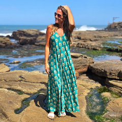 Vestido Largo Valentina (seda Gold) - tienda online