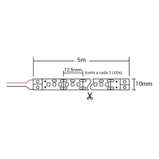 Fita de LED 2835 19.2w/m 3000k 12V IP20 FT 80020