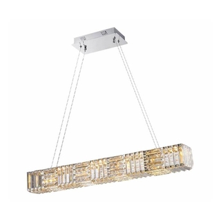 PENDENTE PYXIS 92CM X 12CM X 11CM LED 32W CROMADO E TRANSPARENTE WE003