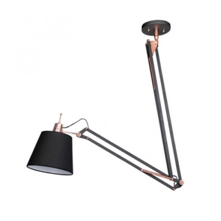 LUMINARIA DE LEITURA SCOPE 142CM 1 X A60 40W PRETO FOSCO E COBRE HU1002B