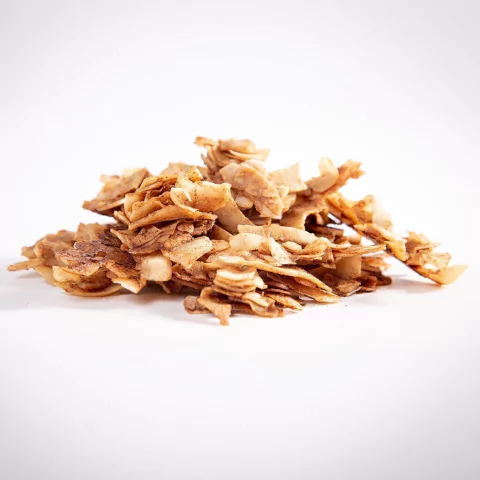 Escamas de coco rebozadas con canela