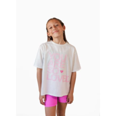 REMERA OVERSIZE LOVED ROSA - NIÑA 8 AL 16 - comprar online