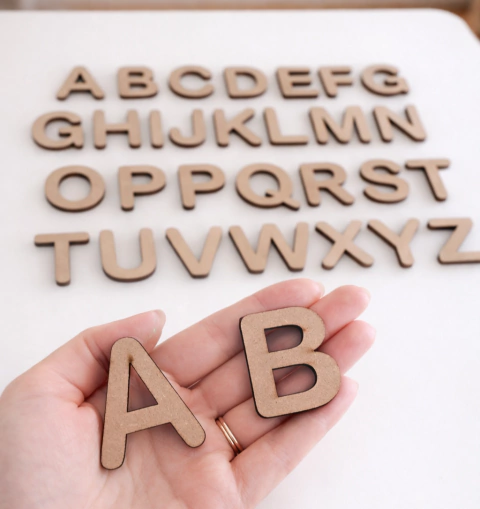 Letras de Madera Abecedario Alfabeto 27 Piezas
