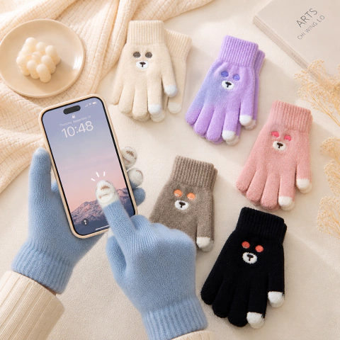 Guantes Apto Celular con Diseño Oso