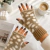 Guantes sin Dedos de Lana con Estampado Animal Print