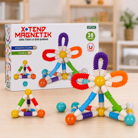 Juego de Construcción Magnético X-Tend Magnetik Ditoys 38 Piezas