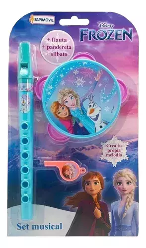 Set Musical Flauta Pandereta Silbato Frozen