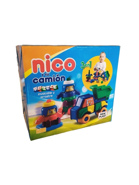 Nico Y Su Camion Puzzle Involcable Y Arrastrable 3 En 1